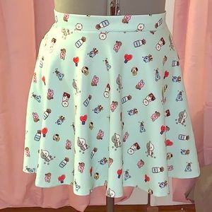 BTS BT21 Teal Circle Skirt